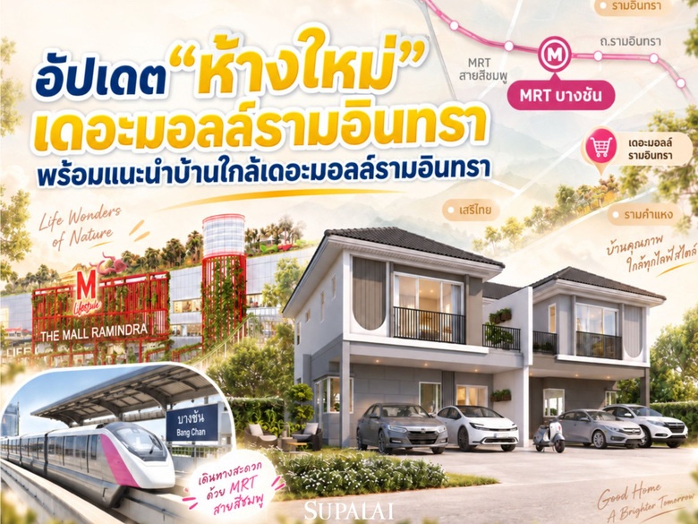 อัปเดต “ห้างใหม่” เดอะมอลล์รามอินทรา พร้อมแนะนำบ้านใกล้เดอะมอลล์รามอินทรา